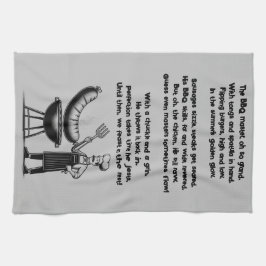 BBQ Master’s Humorous Poem  キッチンタオル