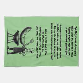 BBQ Master’s Humorous Poem  キッチンタオル