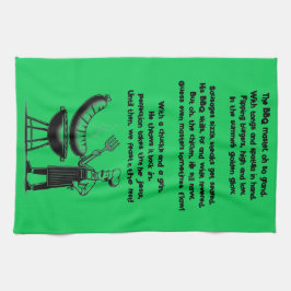 BBQ Master’s Humorous Poem  キッチンタオル