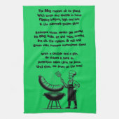 BBQ Master’s Humorous Poem  キッチンタオル (縦)
