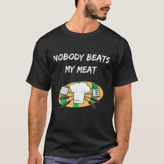BBQ Nobodyビートミートおもしろい料理ティー Tシャツ (正面)