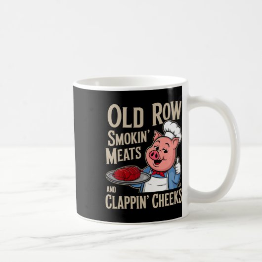 Bbq Old Row Smoking Meats And Clappin Cheeks コーヒーマグカップ (右)
