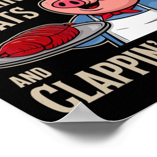 Bbq Old Row Smoking Meats And Clappin Cheeks  ポスター (角)