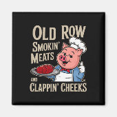Bbq Old Row Smoking Meats And Clappin Cheeks  マグネット (正面)