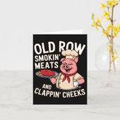 Bbq Old Row Smoking Meats And Clappin Cheeks 1  カード (黄色い花)
