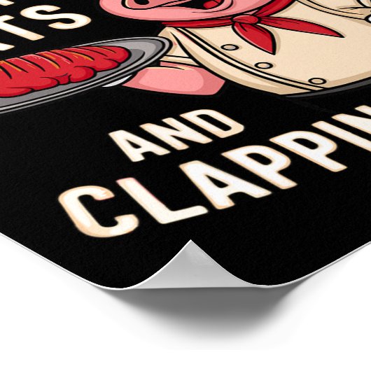 Bbq Old Row Smoking Meats And Clappin Cheeks 1 ポスター (角)