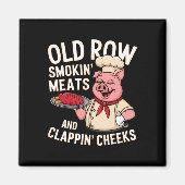 Bbq Old Row Smoking Meats And Clappin Cheeks 1  マグネット (正面)