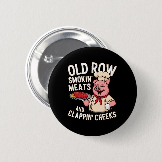 Bbq Old Row Smoking Meats And Clappin Cheeks 1  缶バッジ (正面&裏面)
