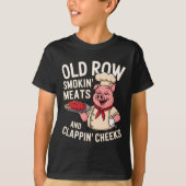 Bbq Old Row Smoking Meats And Clappin Cheeks 1  Tシャツ (正面)