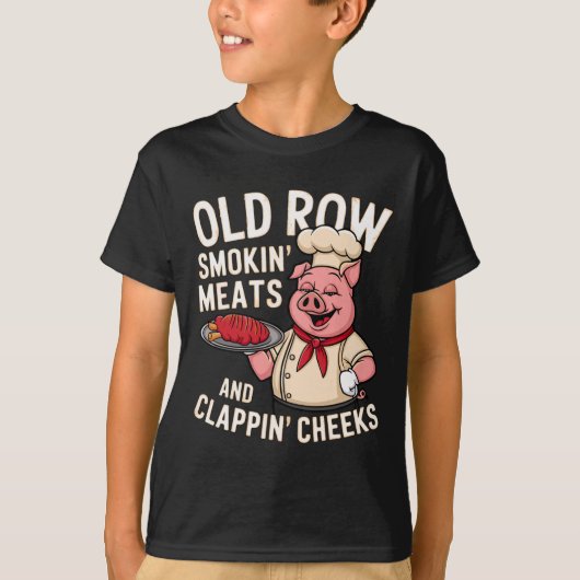 Bbq Old Row Smoking Meats And Clappin Cheeks 1  Tシャツ (正面)