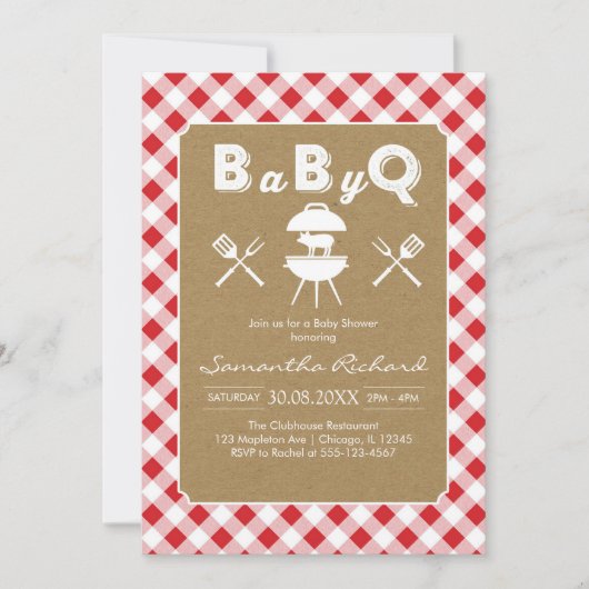 BBQ Party Baby Shower Invitation 招待状 (正面)