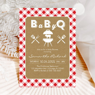 BBQ Party Baby Shower Invitation 招待状