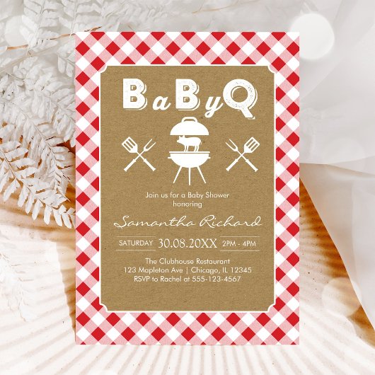 BBQ Party Baby Shower Invitation 招待状