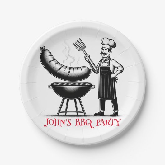 BBQ Party  Personalized Chef  ペーパープレート (正面)