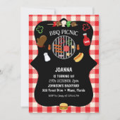 BBQ picnic birthday party 招待状 (正面)