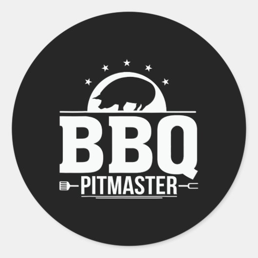 Bbq Pitmaster Grill Master Tee For Byrbecue Lovers ラウンドシール (正面)