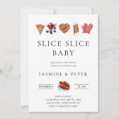 BBQ Pizza gender natural baby shower 招待状 (正面)