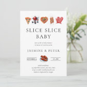BBQ Pizza gender natural baby shower 招待状 (スタンド正面)