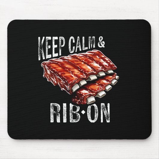 Bbq Rib Gr上の予備リ保ブ愛人の穏やかさとリブ マウスパッド (正面)