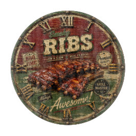 BBQ Ribs Smokehouse Barbecue Grill Master Gift カッティングボード