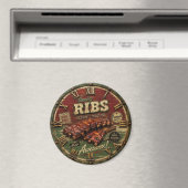 BBQ Ribs Smokehouse Barbecue Grill Master Gift マグネット (インサイチュ (食洗機))