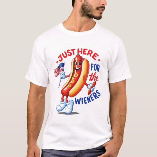 BBQ Squad Funny 4th of July Hotdog Tシャツ (正面)