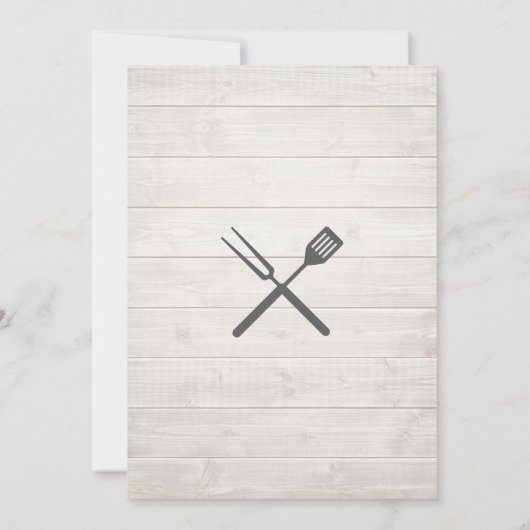 BBQ Summer Backyard Party Rustic 招待状 (裏面)