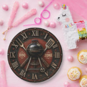 BBQ Zone Backyard BBQ Gift Vintage Barbecue ペーパープレート (パーティー)