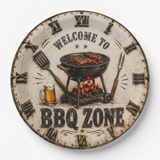 BBQ Zone Barbecue Grill ペーパープレート (正面)