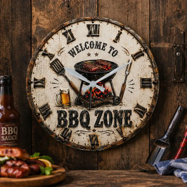 BBQ Zone Barbecue Grill ラージ壁時計