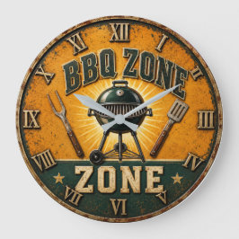 BBQ Zone Rustic Grill Master Outdoor Kitchen ラージ壁時計