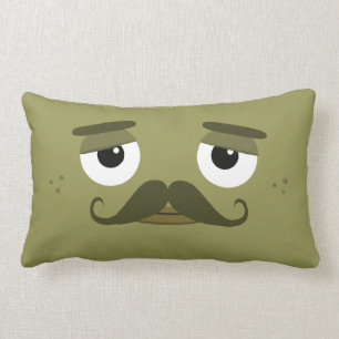 BBSS Moustachios #2の枕(21" x13") ランバークッション
