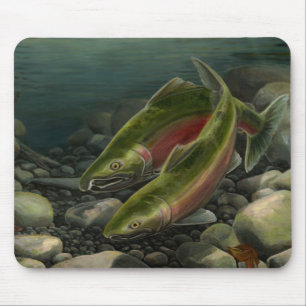 BCサーモンアートマウスパッド魚絵画のデコール マウスパッド