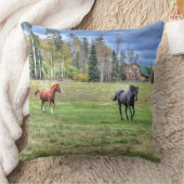 BC牧場ウマ科のの馬好き写真 クッション (ブランケット)
