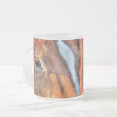 BC牧場ウマ科のの馬好き写真 フロストグラスマグカップ (正面左)