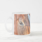 BC牧場ウマ科のの馬好き写真 フロストグラスマグカップ (左)