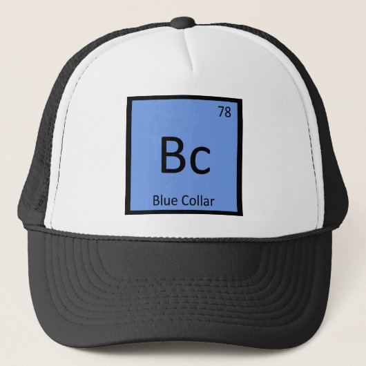 Bc - ブルーカラーのための化学元素周期表 キャップ (正面)