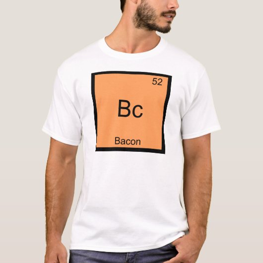 Bc – ベーコンおもしろい元素化学ミームTシャツ Tシャツ (正面)