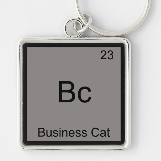 Bc - Business Cat おもしろい Chemistry Element Symbol キーホルダー (正面)