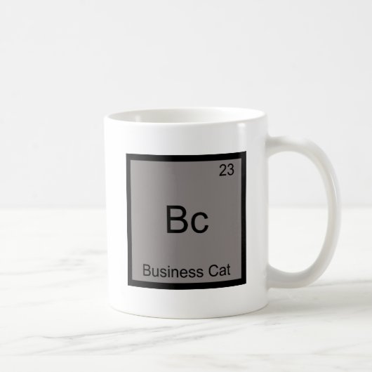Bc - Business Cat おもしろい Chemistry Element Symbol コーヒーマグカップ (右)