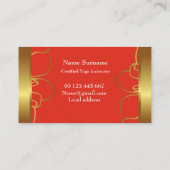 BC for Yogaインストラクターまたは美しいスタジオ 名刺 (裏面)