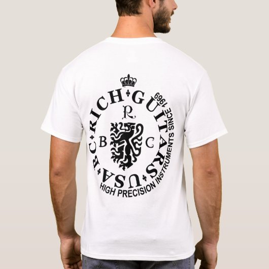 BC Rich ギターの面白いロゴ Tシャツ (裏面)