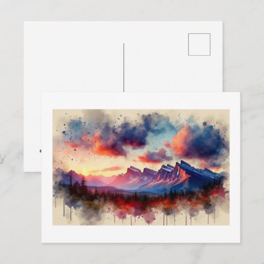 BC Rockies Sunset,  ポストカード (正面/裏面)