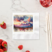 BC Rockies Sunset,  縁ありカクテルナプキン (インサイチュ)