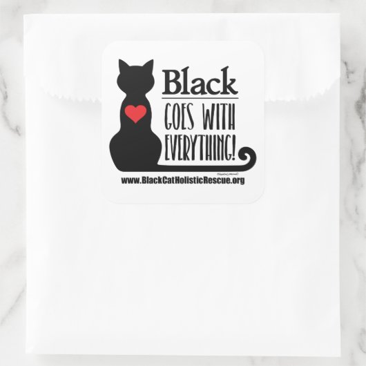 BCHRブラックは全て一緒に行く!ステッカー(x6) スクエアシール (バッグ)