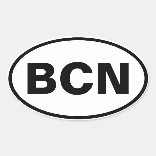 BCNオーバルデカール 楕円形シール (正面)