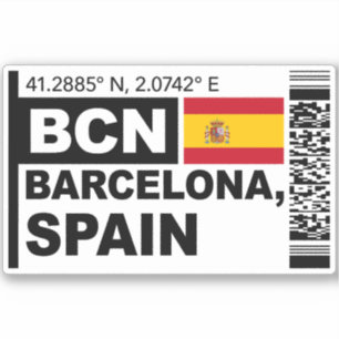 BCN バルセロナ搭乗券 - スペイン旅行 シール