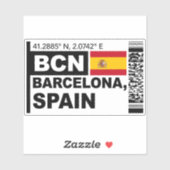 BCN バルセロナ搭乗券 - スペイン旅行 シール (シート)