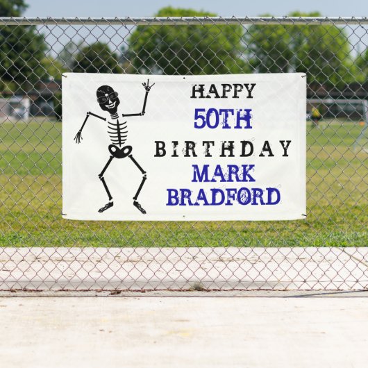 BDバナー、スケルトンピース記号、年齢/名前の挿入 横断幕 (インサイチュ)