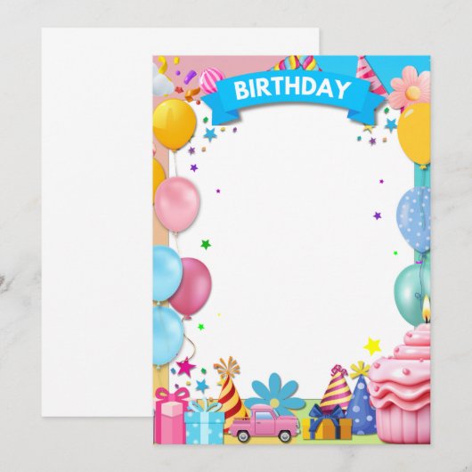 BDAYパーティー 案内状 (正面/裏面)